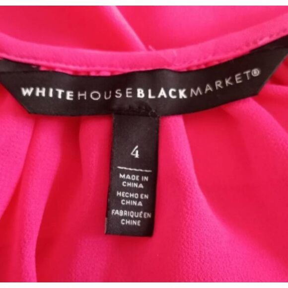White House Black Market Pink Tie Front Blouse SZ.4 EUC - Picture 5 of 7